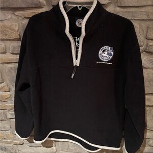 VINTAGE MICKEY MOUSE Black and White Quarter-Zip Sweater